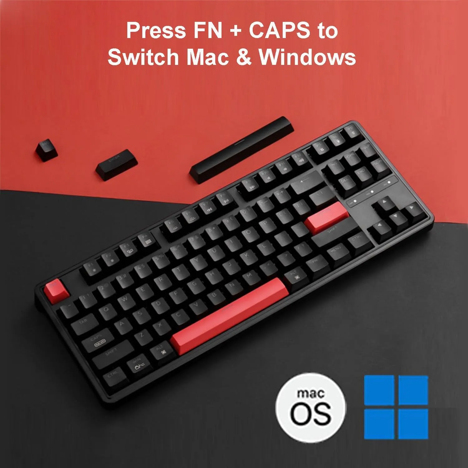 Custom Gaming Keyboard Programmable 87 Keys Compact TKL Layout