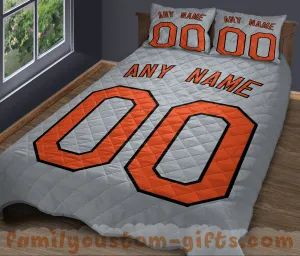 Custom Quilt Sets Baltimore Jersey Personalized Baseball Premium Quilt Bedding for Men Women