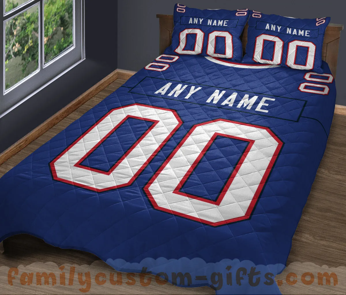 Custom Quilt Sets Buffalo Jersey Personalized Football Premium Quilt Bedding for Boys Girls Men Women