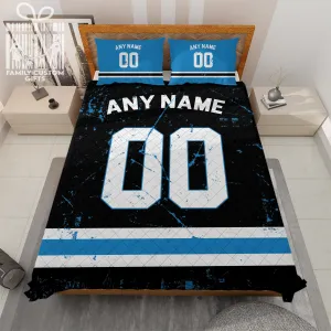 Custom Quilt Sets Carolina Jersey Personalized Football Premium Quilt Bedding for Men Women