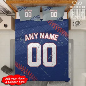 Custom Quilt Sets Chicago Jersey Personalized Baseball Premium Quilt Bedding for Men Women