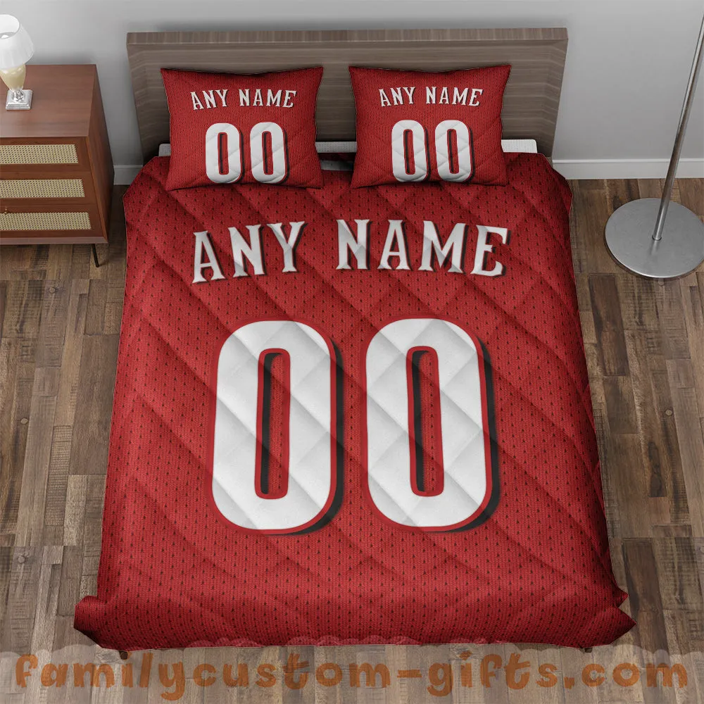 Custom Quilt Sets Cincinnati Jersey Personalized Baseball Premium Quilt Bedding for Boys Girls Men Women