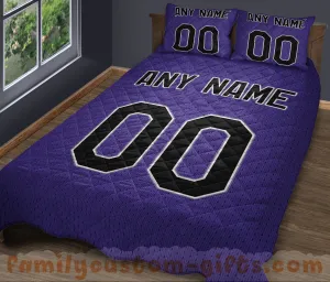 Custom Quilt Sets Colorado Jersey Personalized Baseball Premium Quilt Bedding for Men Women