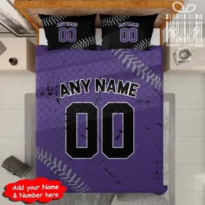Custom Quilt Sets Colorado Jersey Personalized Baseball Premium Quilt Bedding for Men Women