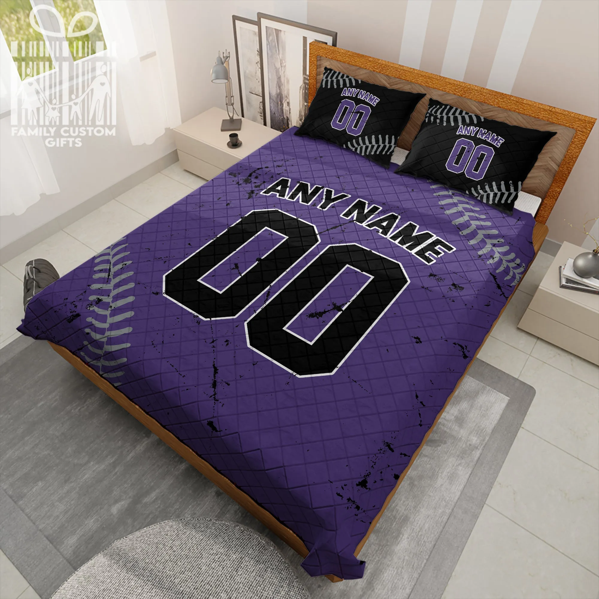 Custom Quilt Sets Colorado Jersey Personalized Baseball Premium Quilt Bedding for Men Women