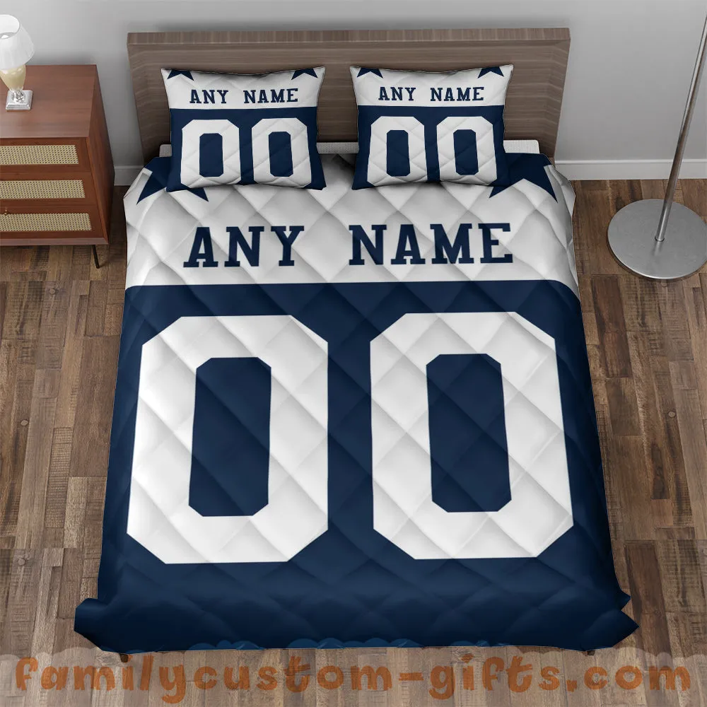 Custom Quilt Sets Dallas Jersey Personalized Football Premium Quilt Bedding for Boys Girls Men Women