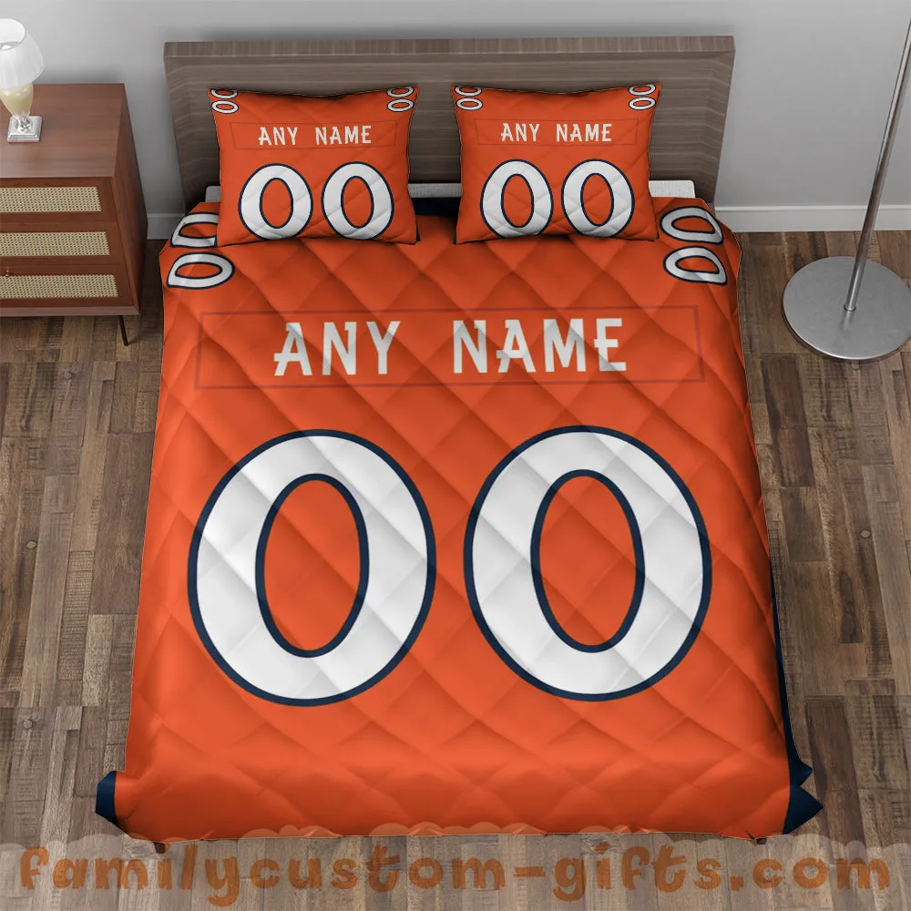 Custom Quilt Sets Denver Jersey Personalized Football Premium Quilt Bedding for Boys Girls Men Women