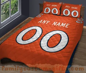 Custom Quilt Sets Denver Jersey Personalized Football Premium Quilt Bedding for Boys Girls Men Women