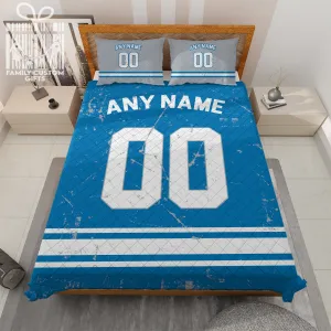 Custom Quilt Sets Detroit Jersey Personalized Football Premium Quilt Bedding for Men Women