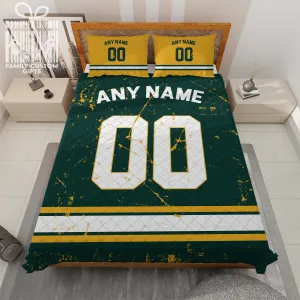 Custom Quilt Sets Green Bay Jersey Personalized Football Premium Quilt Bedding for Men Women