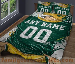 Custom Quilt Sets Green Bay Jersey Personalized Football Premium Quilt Bedding for Men Women