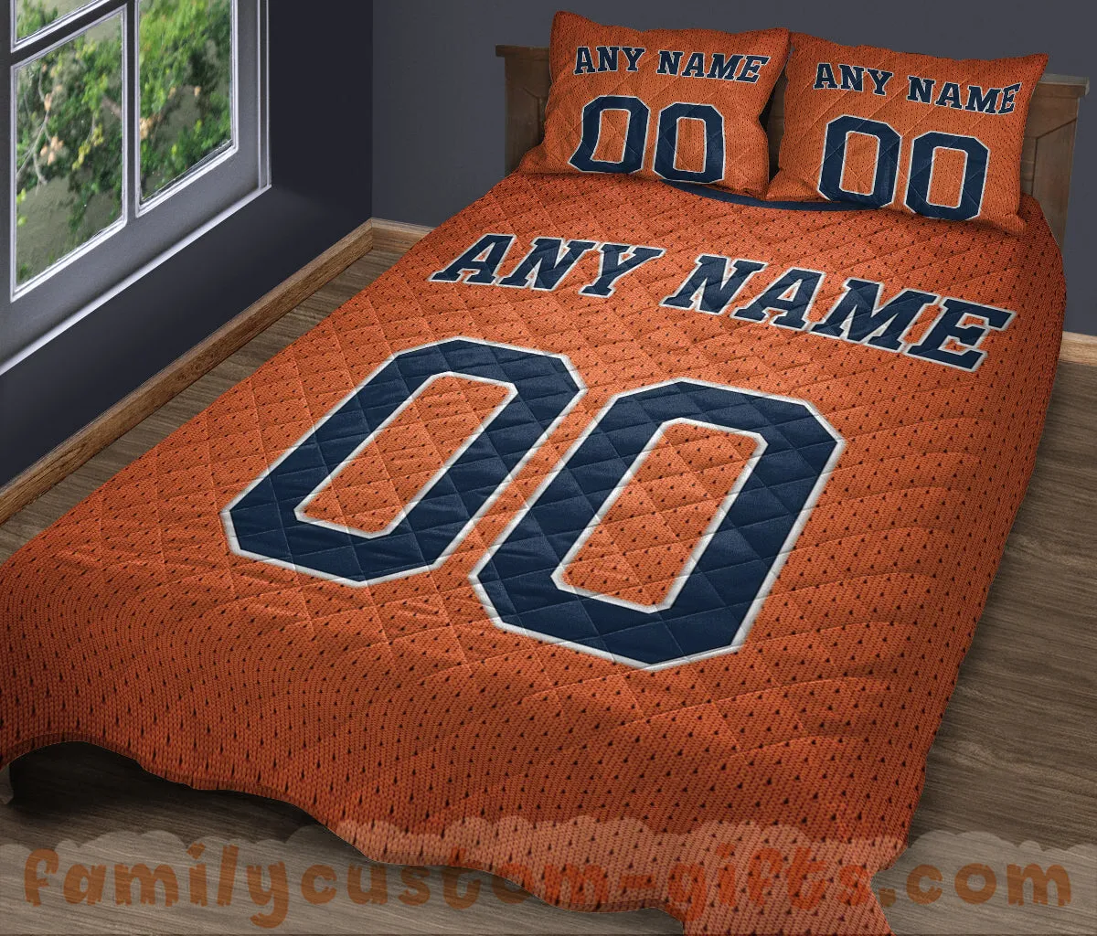 Custom Quilt Sets Houston Jersey Personalized Baseball Premium Quilt Bedding for Boys Girls Men Women