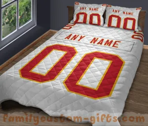 Custom Quilt Sets Kansas City Jersey Personalized Football Premium Quilt Bedding for Men Women