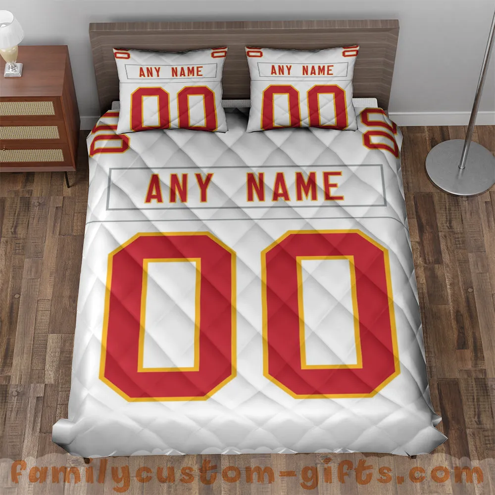 Custom Quilt Sets Kansas City Jersey Personalized Football Premium Quilt Bedding for Men Women