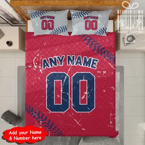 Custom Quilt Sets Los Angeles Jersey Personalized Baseball Premium Quilt Bedding for Men Women