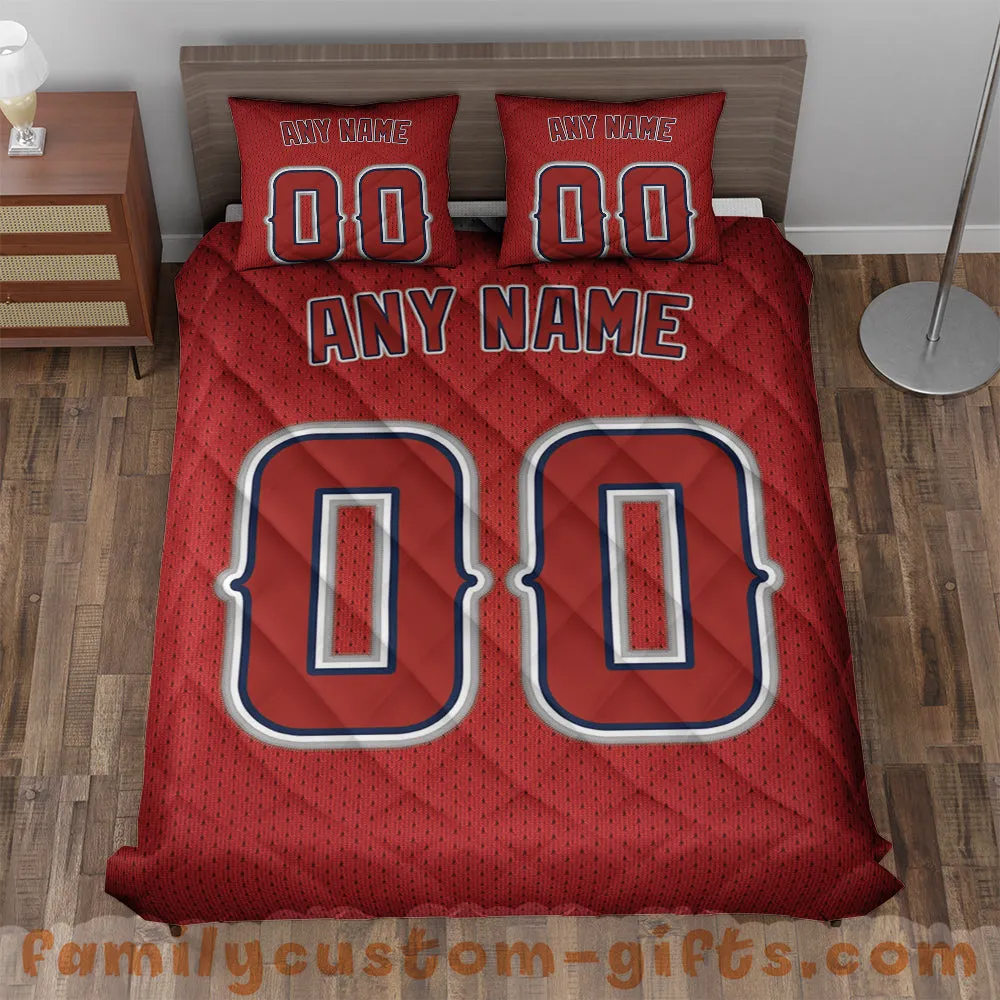 Custom Quilt Sets Los Angeles Jersey Personalized Baseball Premium Quilt Bedding for Men Women