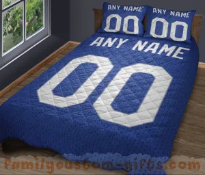Custom Quilt Sets Los Angeles Jersey Personalized Baseball Premium Quilt Bedding for Men Women