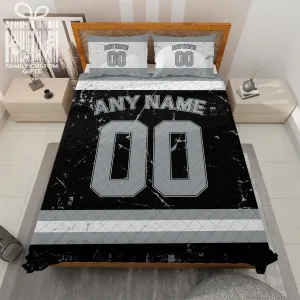 Custom Quilt Sets Los Angeles Jersey Personalized Ice hockey Premium Quilt Bedding for Men Women
