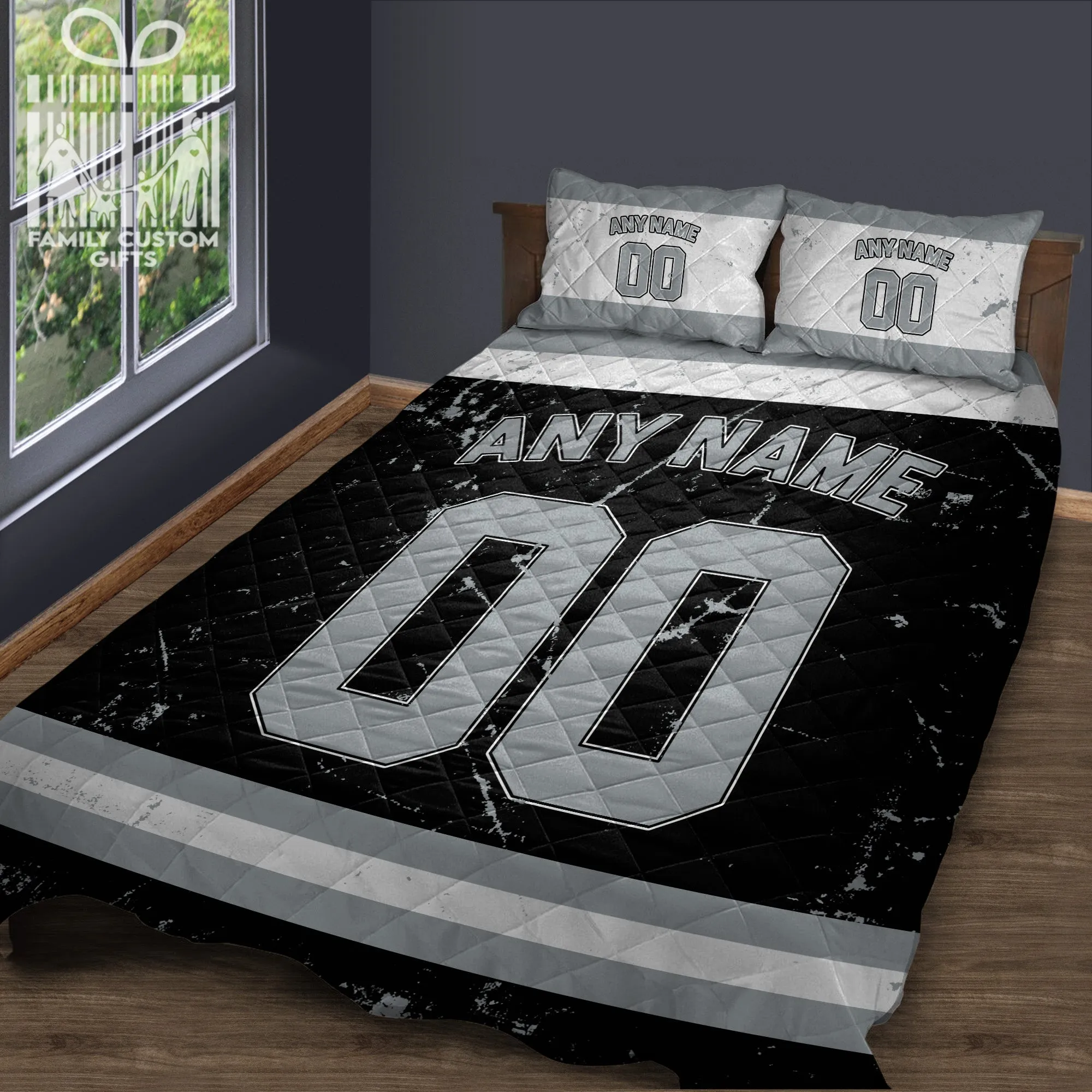 Custom Quilt Sets Los Angeles Jersey Personalized Ice hockey Premium Quilt Bedding for Men Women