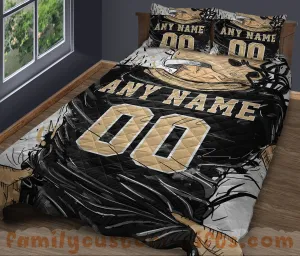 Custom Quilt Sets New Orleans Jersey Personalized Football Premium Quilt Bedding for Men Women