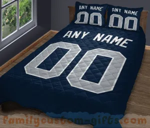 Custom Quilt Sets New York Jersey Personalized Baseball Premium Quilt Bedding for Men Women