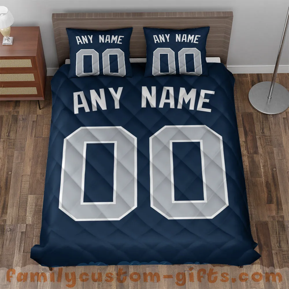 Custom Quilt Sets New York Jersey Personalized Baseball Premium Quilt Bedding for Men Women