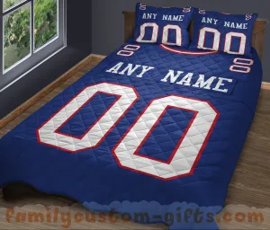 Custom Quilt Sets New York Jersey Personalized Football Premium Quilt Bedding for Boys Girls Men Women
