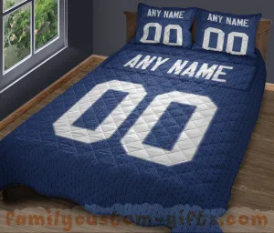 Custom Quilt Sets New York Jersey Personalized Football Premium Quilt Bedding for Boys Girls Men Women