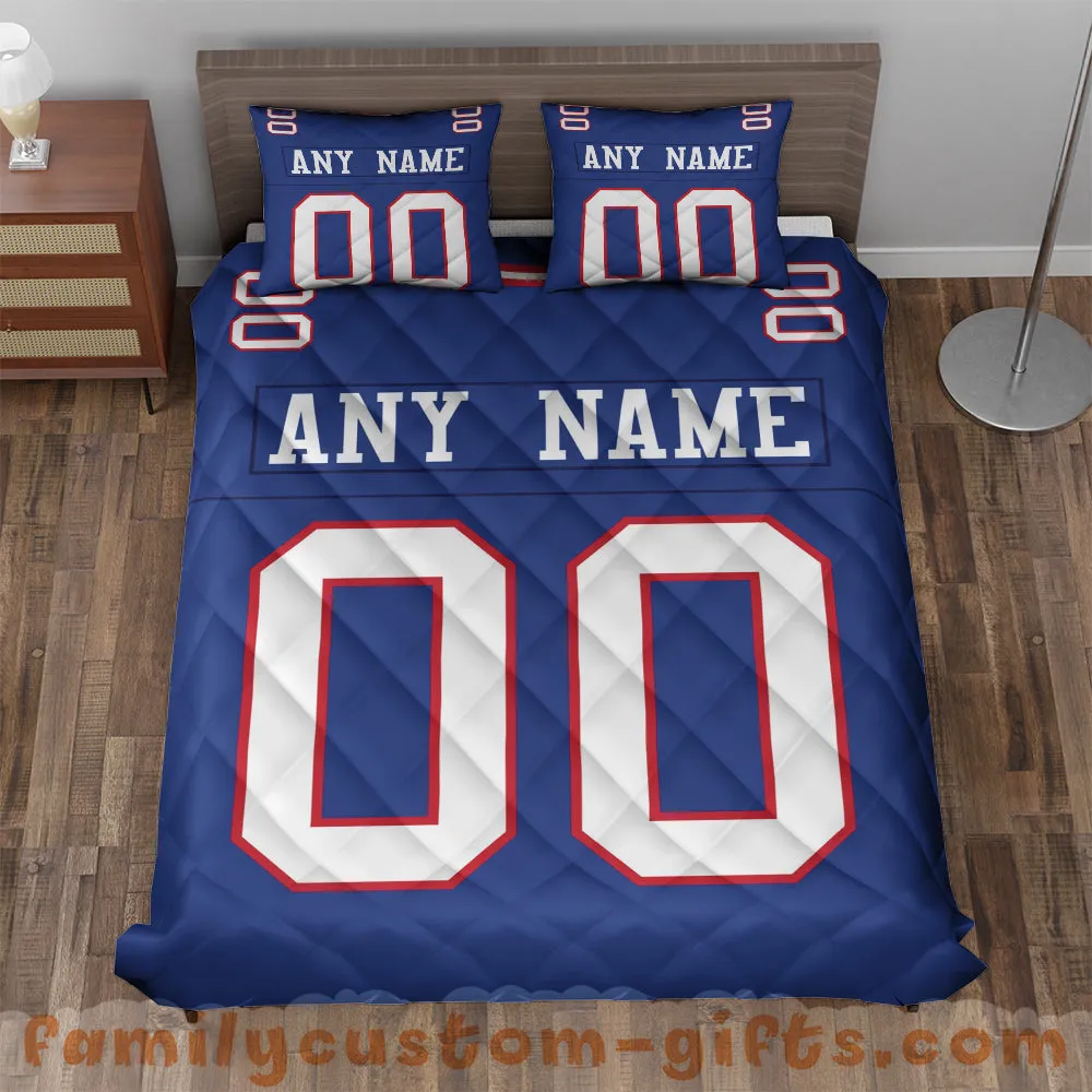 Custom Quilt Sets New York Jersey Personalized Football Premium Quilt Bedding for Boys Girls Men Women