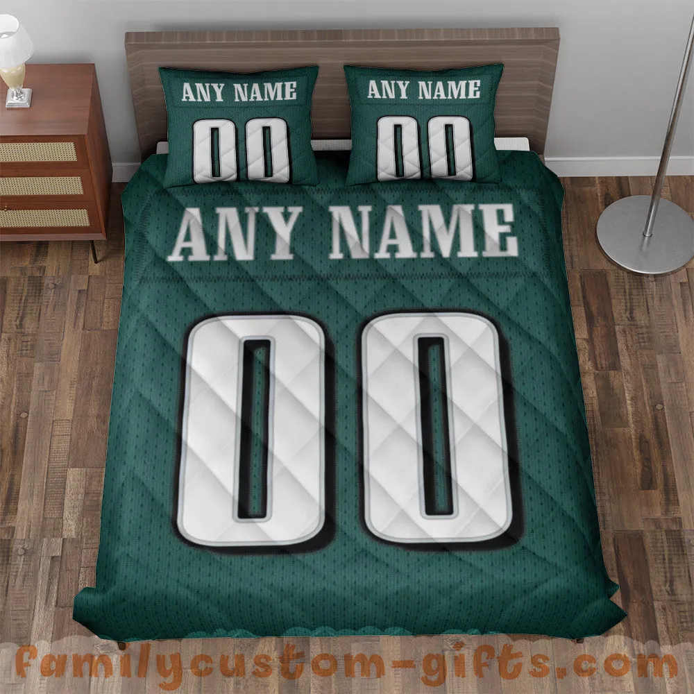 Custom Quilt Sets Philadelphia Jersey Personalized Football Premium Quilt Bedding for Men Women