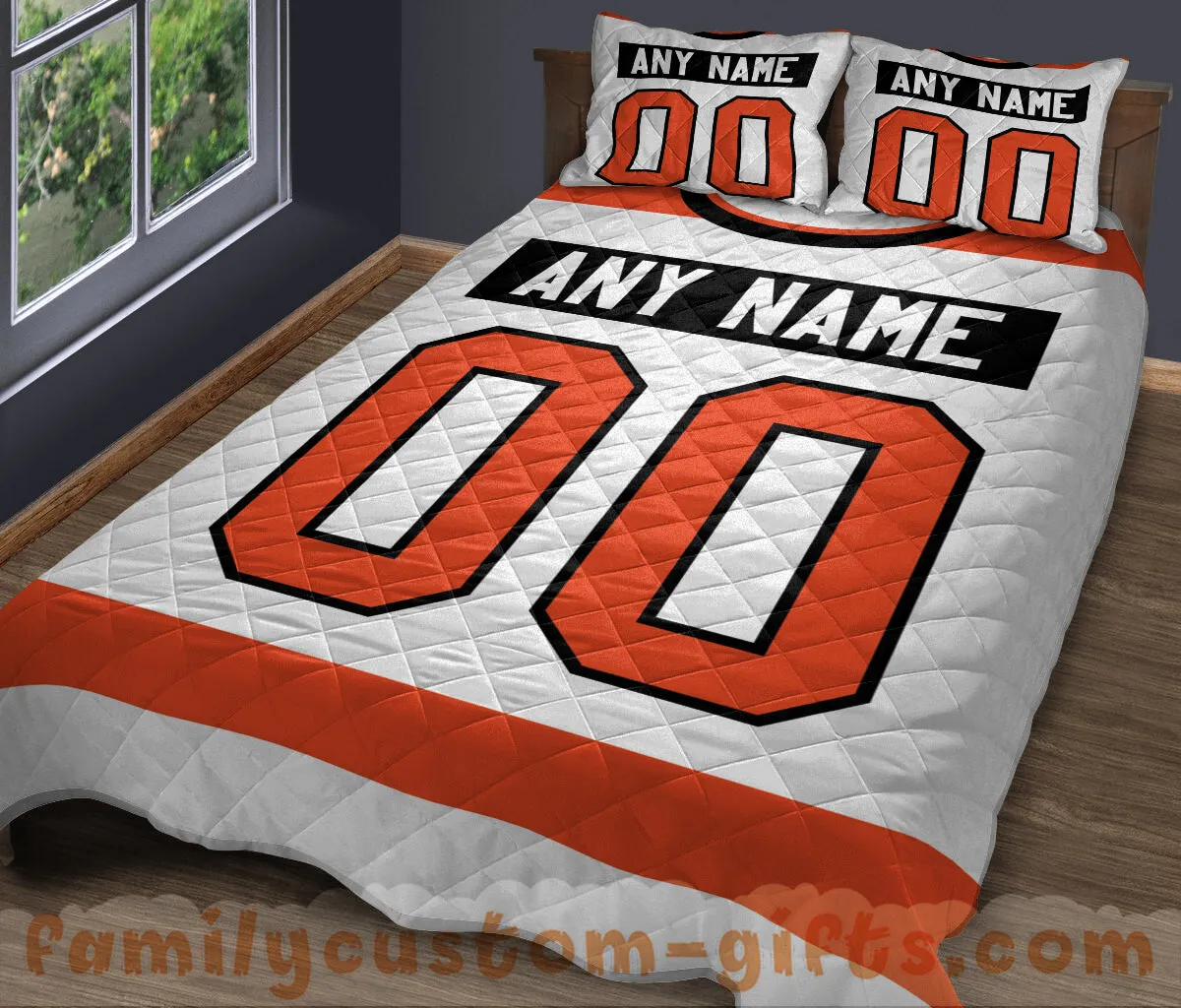 Custom Quilt Sets Philadelphia Jersey Personalized Ice hockey Premium Quilt Bedding for Men Women