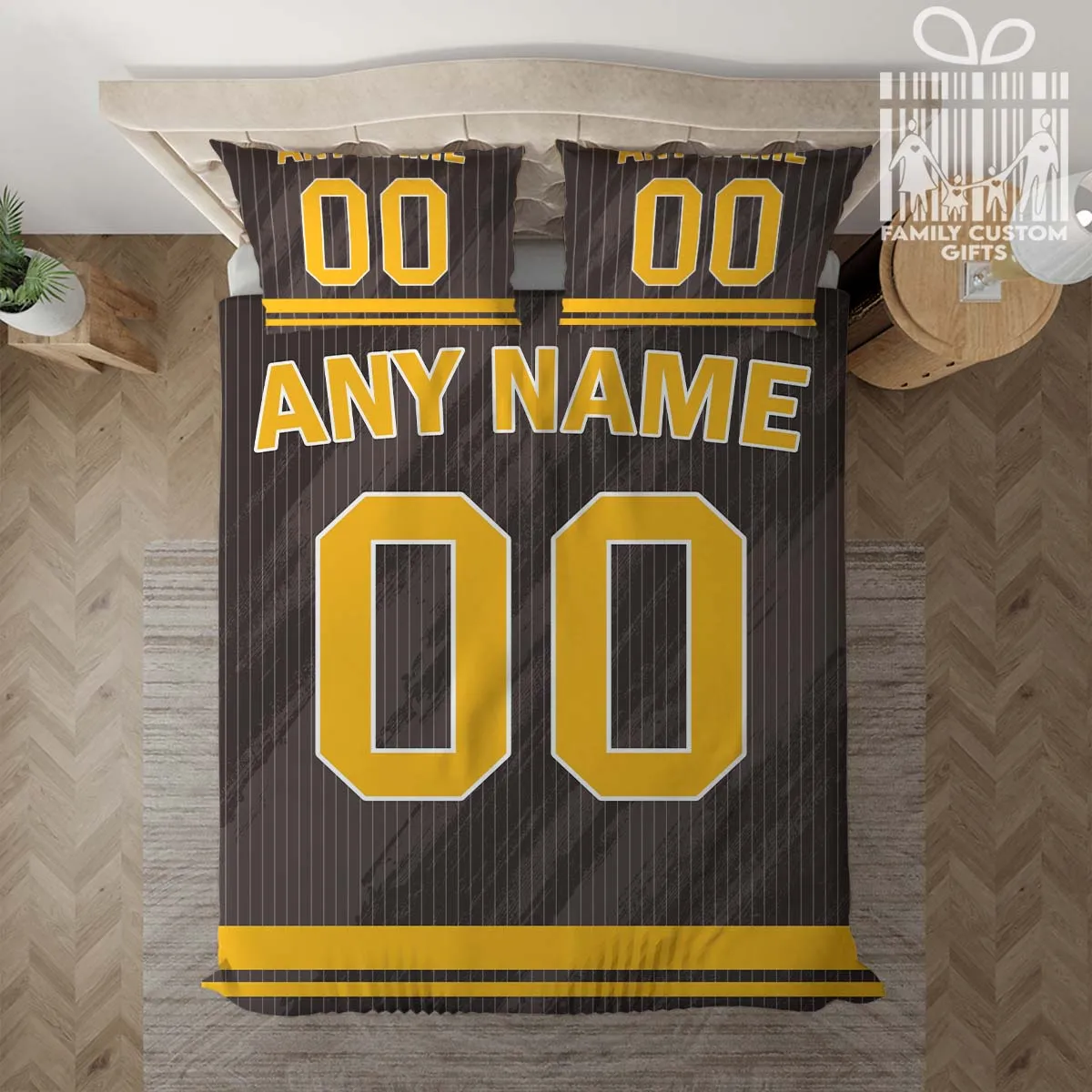 Custom Quilt Sets San Diego Jersey Personalized Baseball Premium Quilt Bedding for Men Women