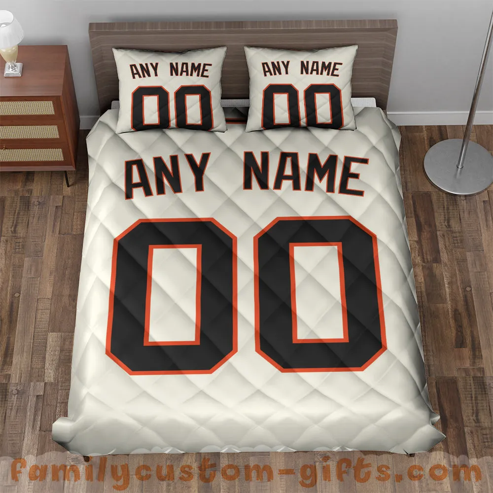 Custom Quilt Sets San Francisco Jersey Personalized Baseball Premium Quilt Bedding for Men Women