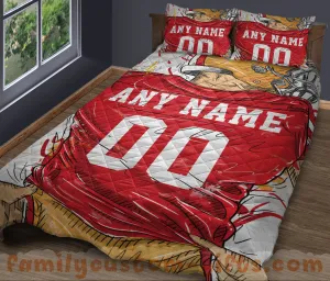 Custom Quilt Sets San Francisco Jersey Personalized Football Premium Quilt Bedding for Men Women