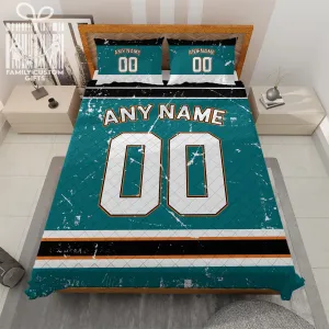 Custom Quilt Sets San Jose Jersey Personalized Ice hockey Premium Quilt Bedding for Men Women