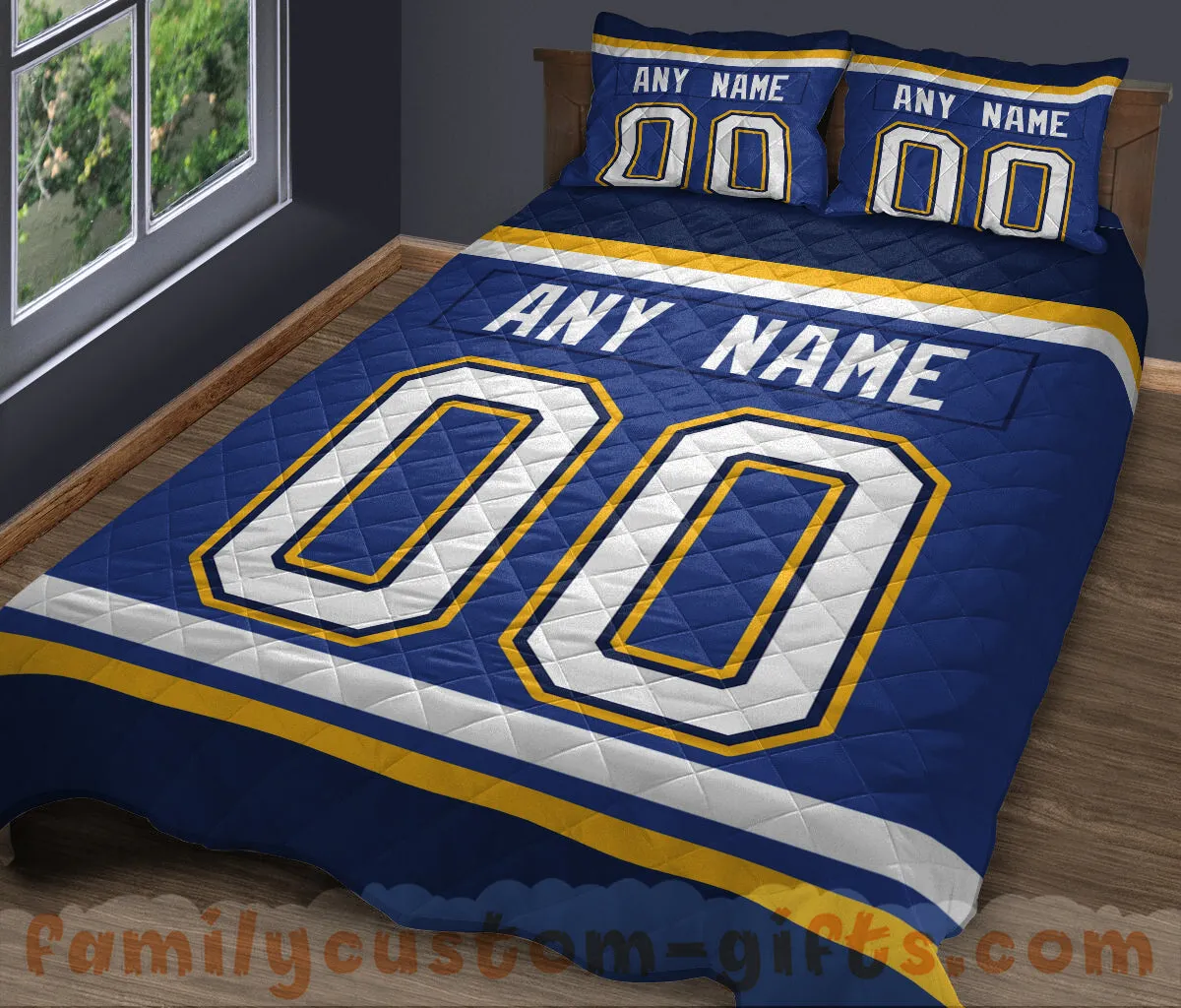Custom Quilt Sets St. Louis Jersey Personalized Ice hockey Premium Quilt Bedding for Men Women