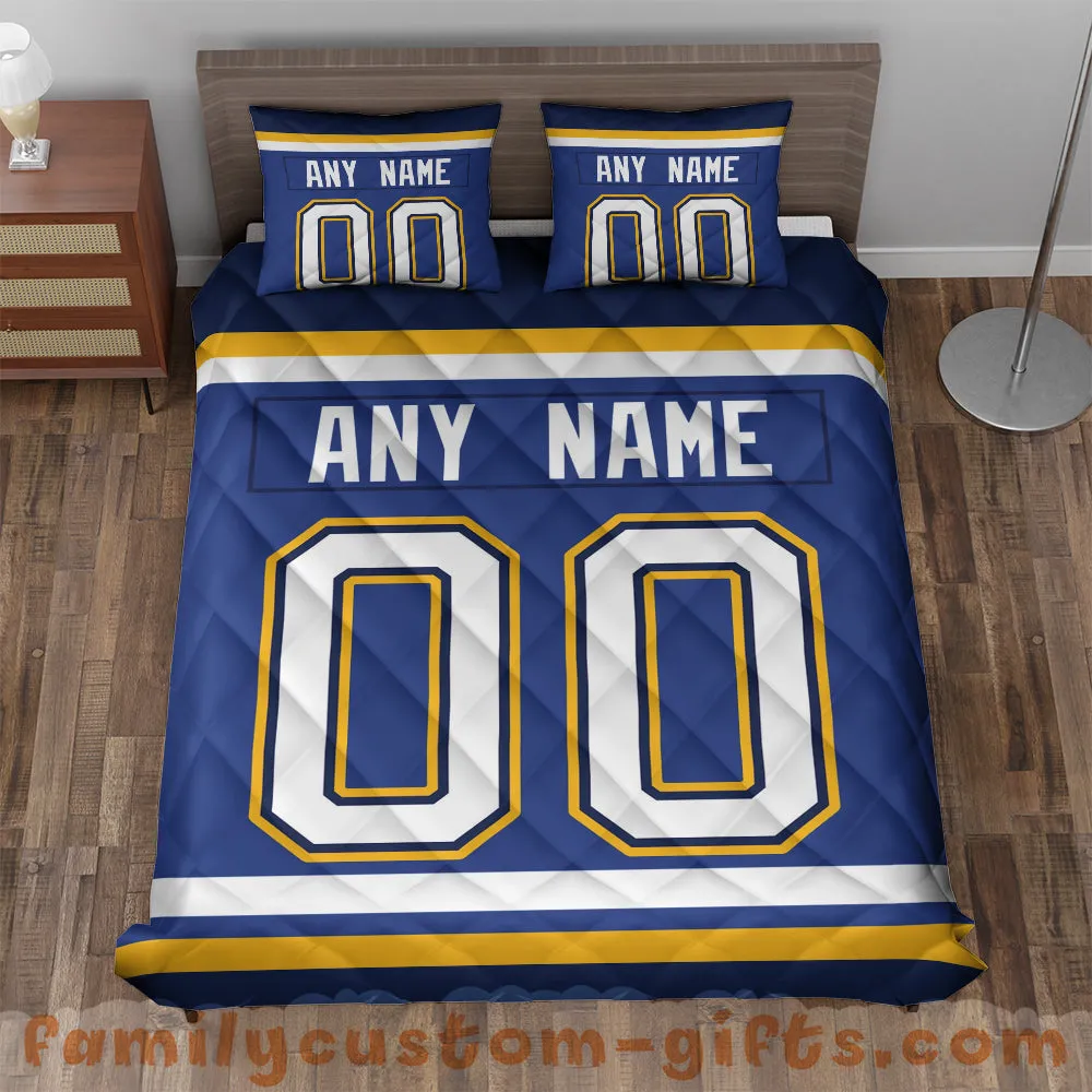 Custom Quilt Sets St. Louis Jersey Personalized Ice hockey Premium Quilt Bedding for Men Women