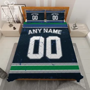 Custom Quilt Sets Vancouver Jersey Personalized Ice hockey Premium Quilt Bedding for Men Women