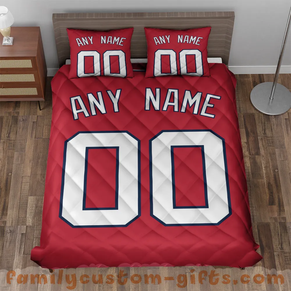 Custom Quilt Sets Washington Jersey Personalized Baseball Premium Quilt Bedding for Men Women