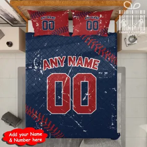 Custom Quilt Sets Washington Jersey Personalized Baseball Premium Quilt Bedding for Men Women
