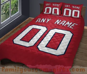 Custom Quilt Sets Washington Jersey Personalized Baseball Premium Quilt Bedding for Men Women