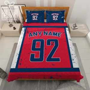 Custom Quilt Sets Washington Jersey Personalized Ice hockey Premium Quilt Bedding for Men Women