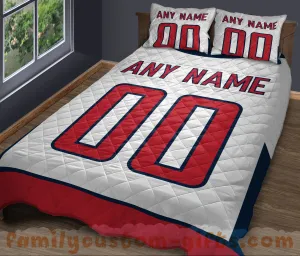 Custom Quilt Sets Washington Jersey Personalized Ice hockey Premium Quilt Bedding for Men Women