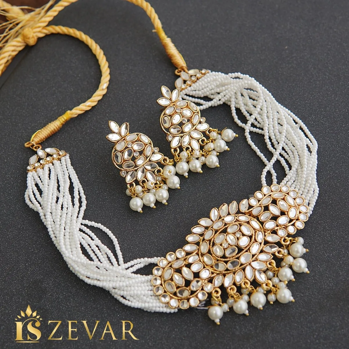 Cut Kundan Pretty Guluband Set