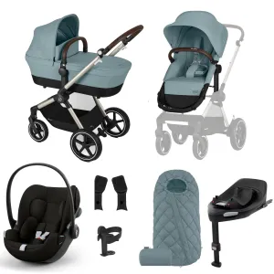 Cybex Eos Lux Luxury 9 Piece Bundle - Stormy Blue