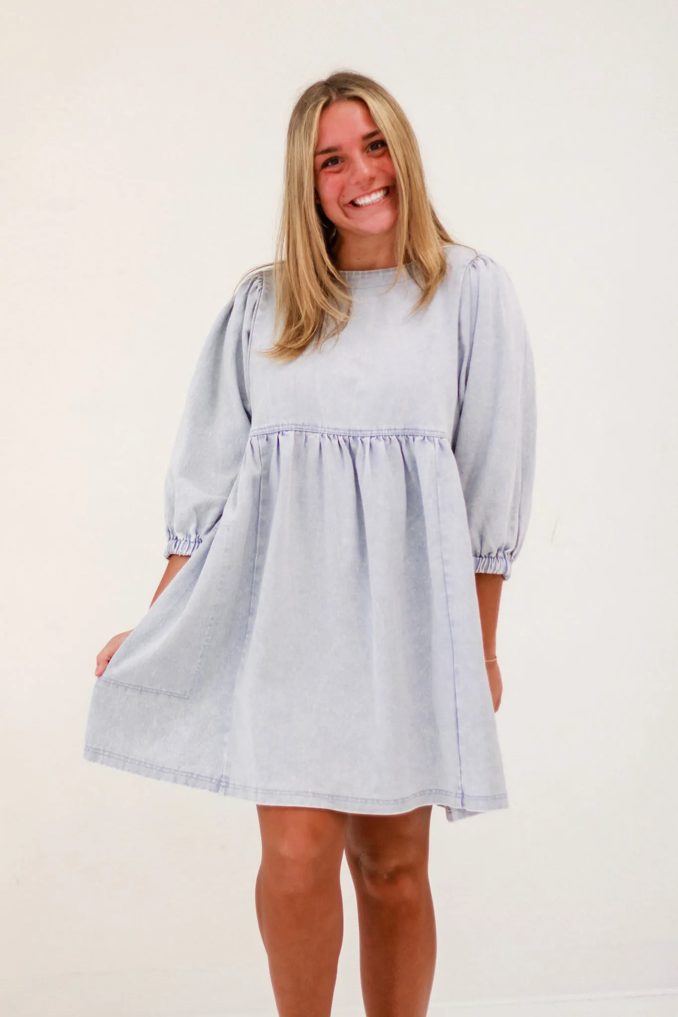 Daily Denim Dress in Blue