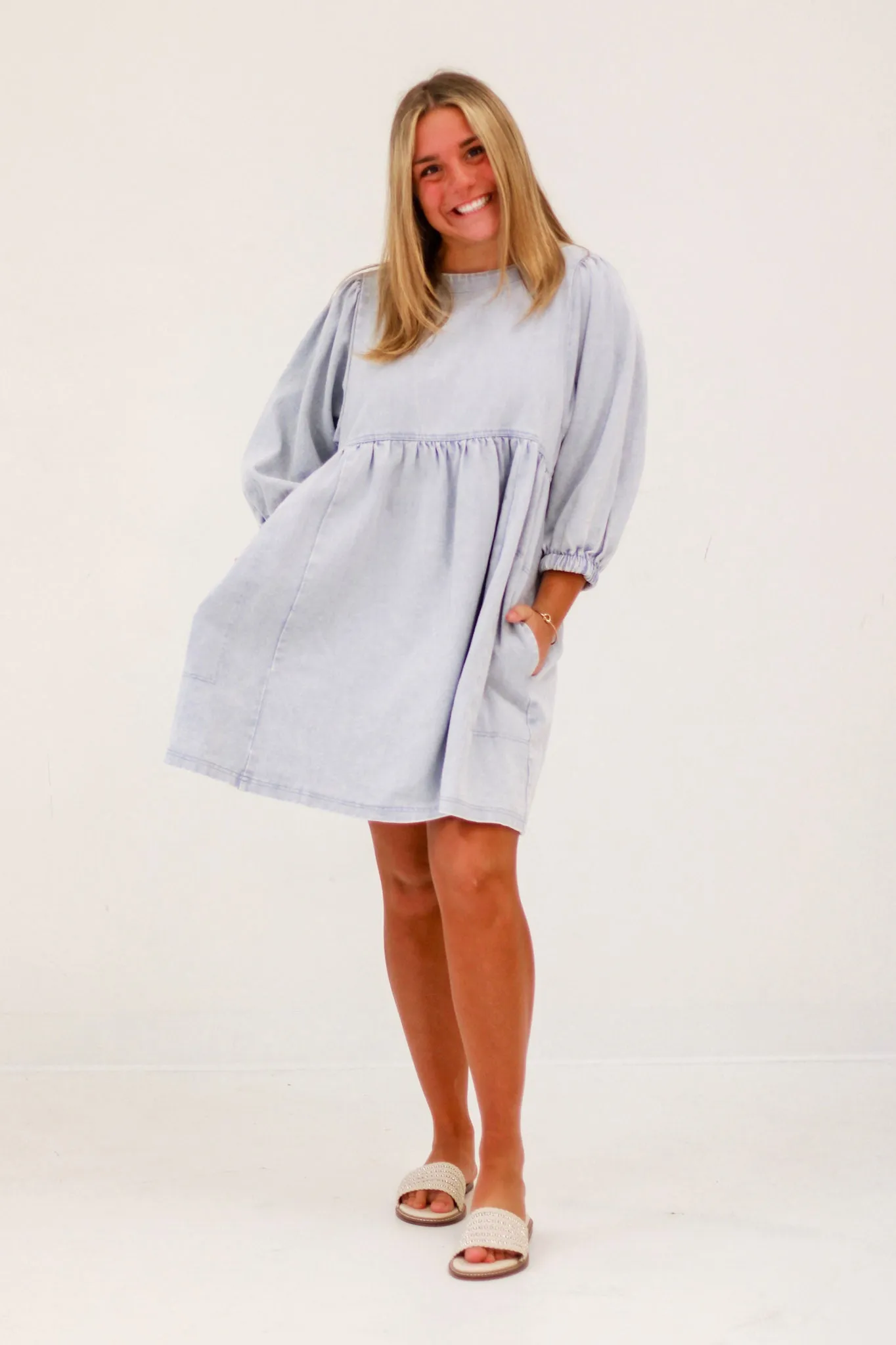 Daily Denim Dress in Blue