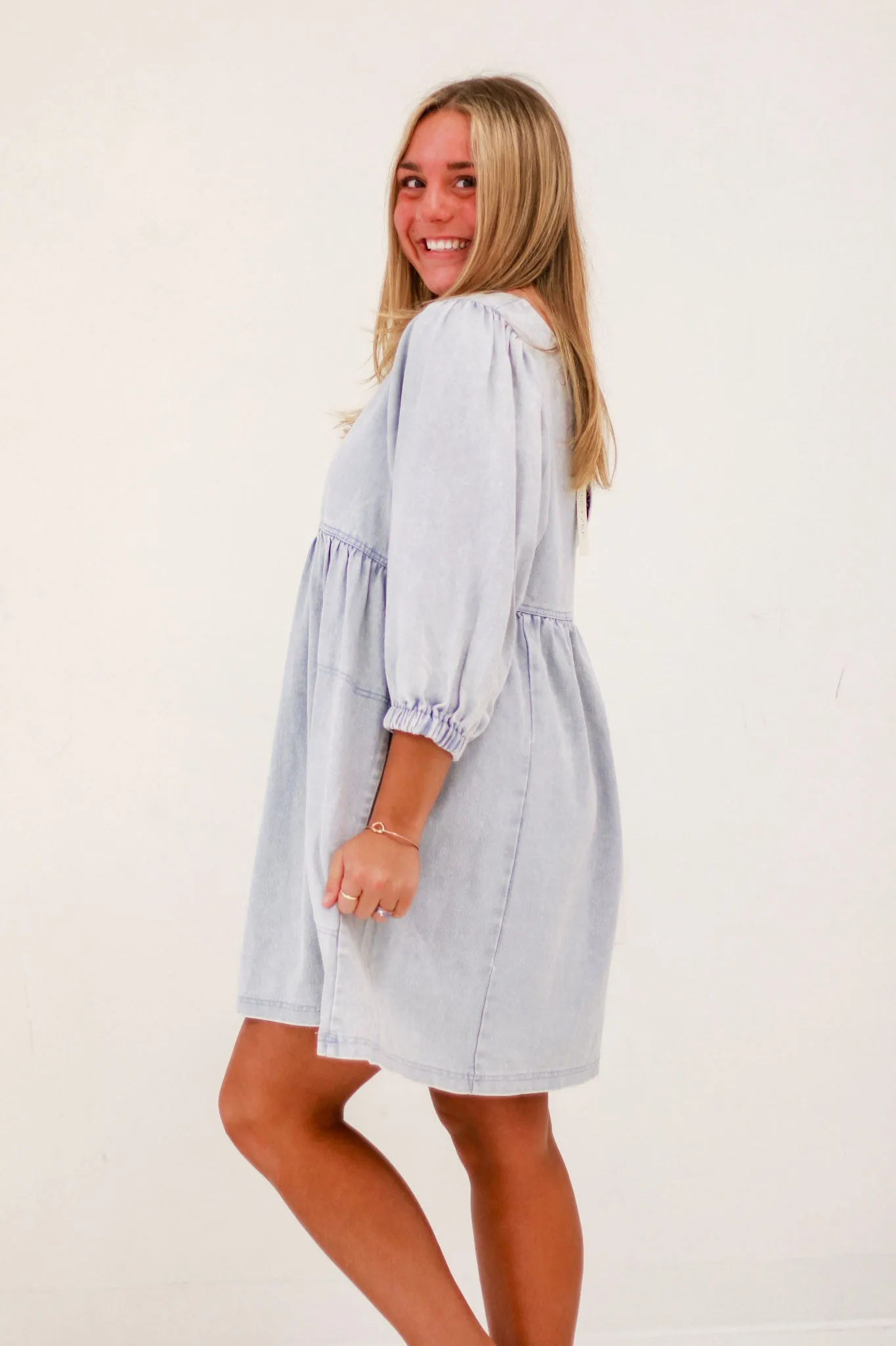 Daily Denim Dress in Blue
