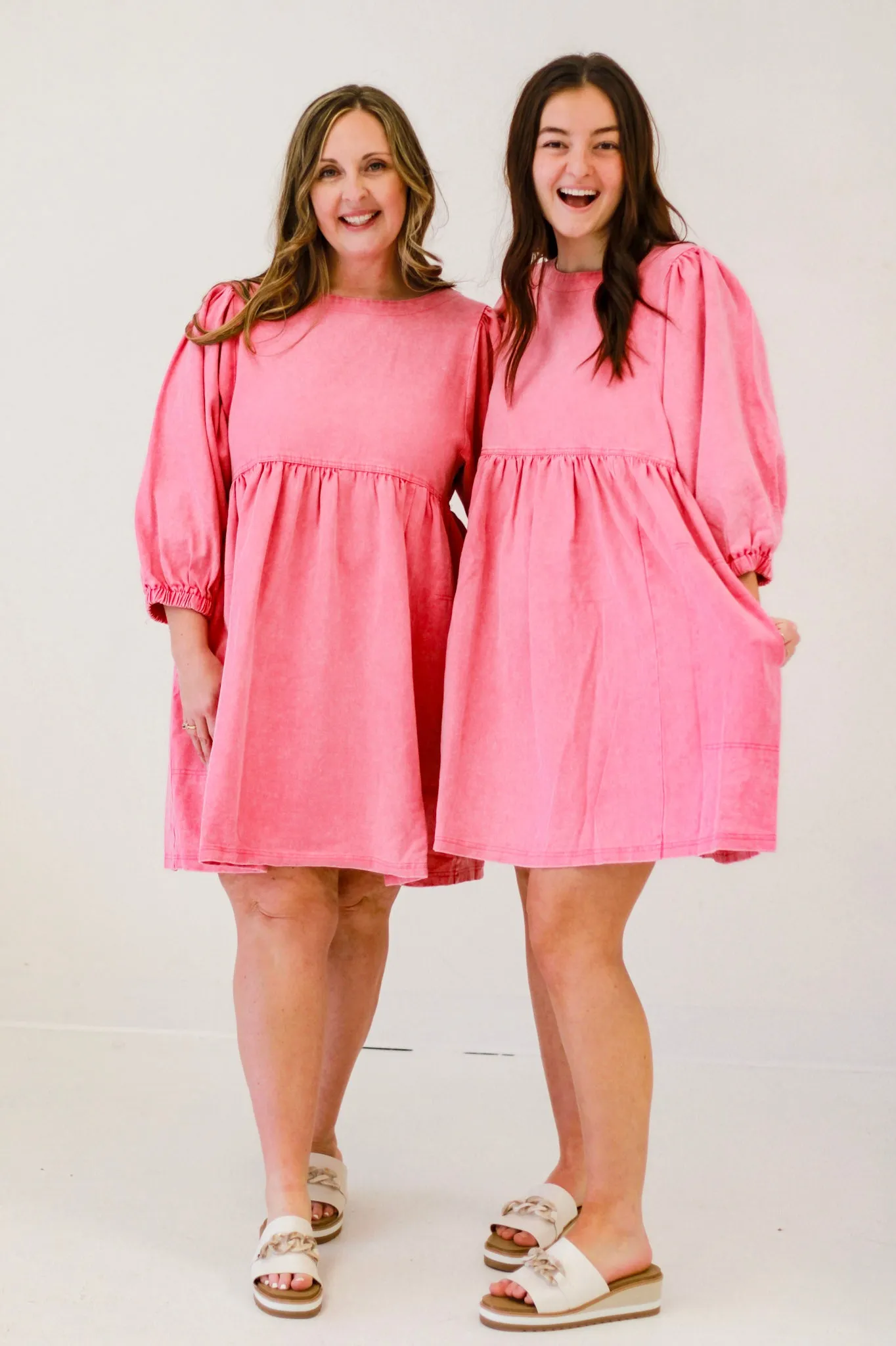 Daily Denim Dress in Pink