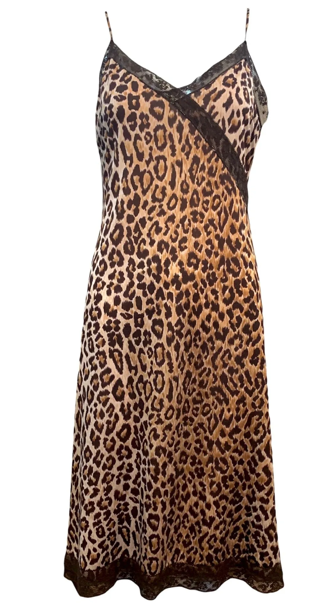 D&G 2000s Leopard Print Slip Midi Dress